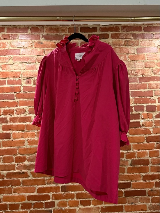 Tuckernuck Tops - Tuckernuck Magenta Ruffle Collar Peasant Blouse